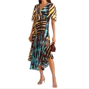 HOUSE OF HOLLAND | Multicolor Asymetric Hem Midi Dress in Size US 6